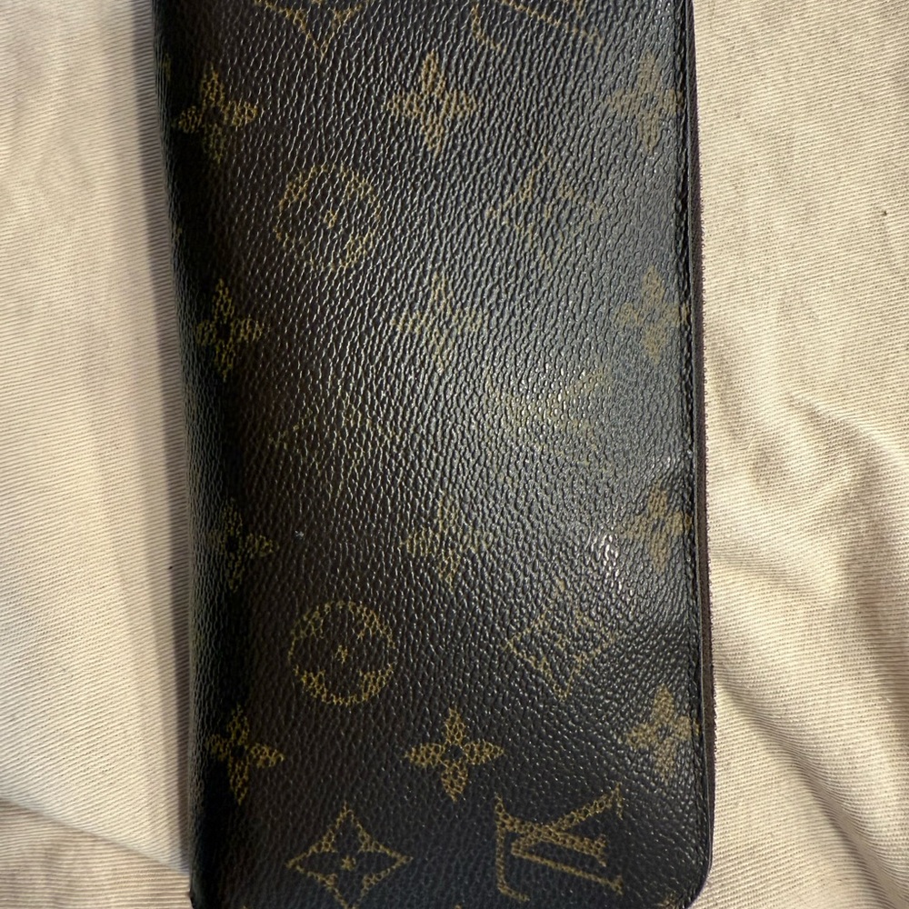 Louis Vuitton Brown and Gold Zippered Pouch